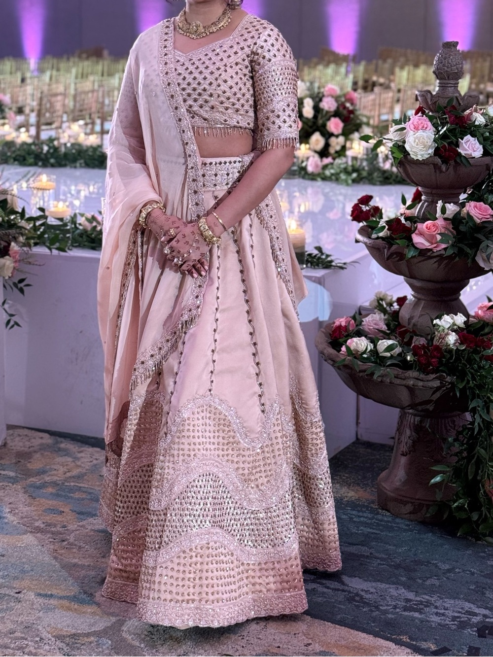 Blush Pink Embellished chaniya choli Lehenga